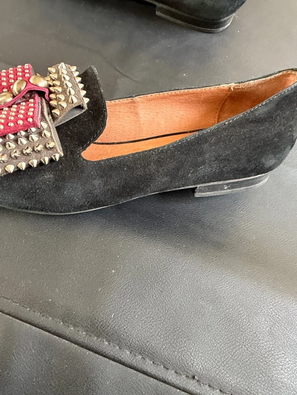 Jeffrey Campbell Ibiza Studded Suede Loafers Black Slip-On Flats Punk Boho EU 39 - Picture 11 of 11
